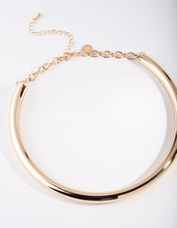 Gold Tube Hoop & Necklace Set - link has visual effect only