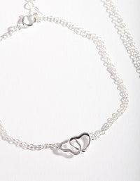 Sterling Silver Double Heart Bracelet Pack - link has visual effect only