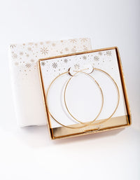 Gold Plated Sterling Silver 60mm Plain Hoop Earrings - link has visual effect only