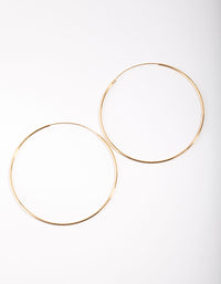 Gold Plated Sterling Silver 60mm Plain Hoop Earrings - link has visual effect only