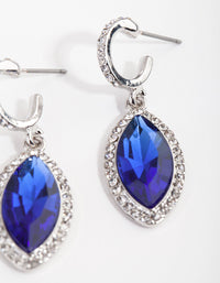 Rhodium Blue Navette Drop Earrings - link has visual effect only