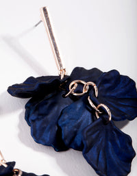 Rose Gold Pearlised Blue Petal Drop Earrings - link has visual effect only