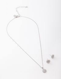 Flower Diamante Necklace & Earring Set - link has visual effect only