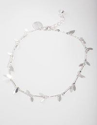 Curated Silver Leaf Anklet - link has visual effect only