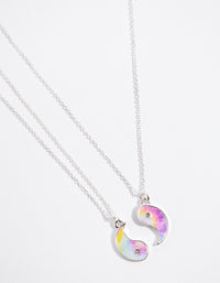 Kids Silver Tie Dye Yin Yang Best Friend Necklace - link has visual effect only