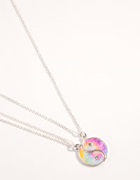 Kids Silver Tie Dye Yin Yang Best Friend Necklace - link has visual effect only