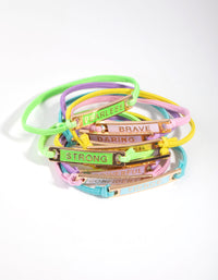 Kids Mixed Metal Enamel Mega Best Friend Stretch Bracelet 10-Pack - link has visual effect only