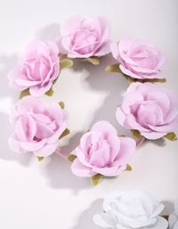 Kids Fabric Rose Garland Hair Ties - link has visual effect only