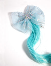 Kids Fabric Faux Hair Snowflake Clip - link has visual effect only