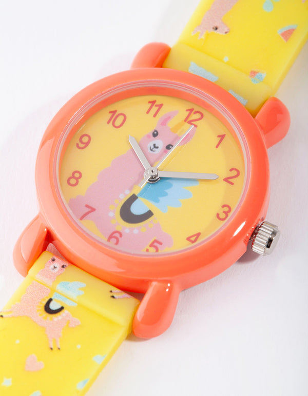 Kids Silicon Buckle Llama Watch