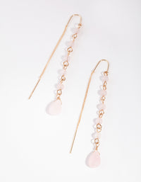 Gold Thread Through Station Drop Earrings - link has visual effect only