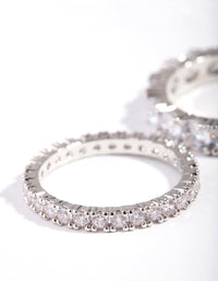 Silver Cubic Zirconia Ring Set - link has visual effect only