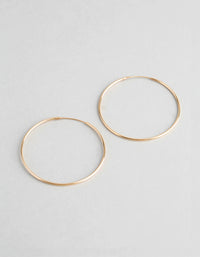 9ct Gold 40mm Fine Hoop Earrings - link has visual effect only