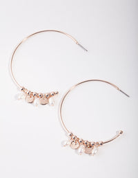 Rose Gold Pearl & Disc Drop Earrings - link has visual effect only