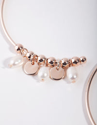 Rose Gold Pearl & Disc Drop Earrings - link has visual effect only