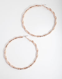 Rose Gold Double Twist Hoop Earrings - link has visual effect only