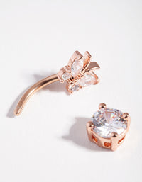 Titanium Rose Gold Cubic Zirconia Butterfly Bellybutton Ring - link has visual effect only