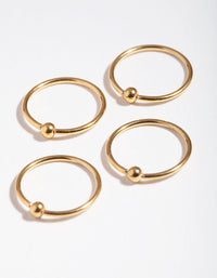 Gold Ball Nose Ring 4-Pack - link has visual effect only