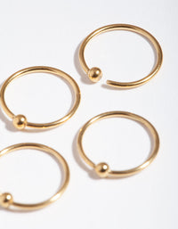 Gold Ball Nose Ring 4-Pack - link has visual effect only