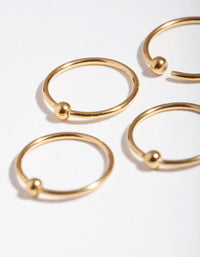 Gold Ball Nose Ring 4-Pack - link has visual effect only