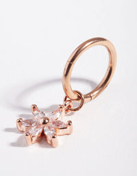 Rose Gold Cubic Zirconia Flower Charm Clicker - link has visual effect only