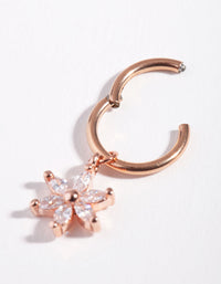 Rose Gold Cubic Zirconia Flower Charm Clicker - link has visual effect only