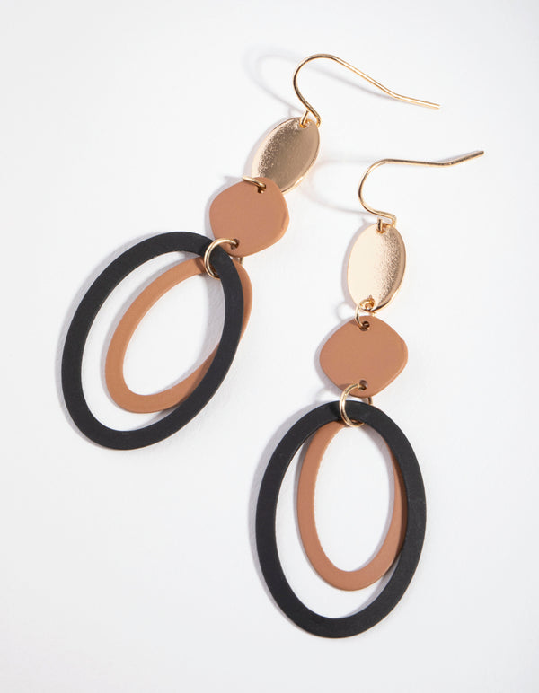 Gold Multi Coat Drop Earrings