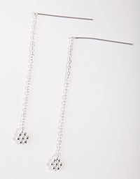 Silver Mini Flower Thread Through Earrings - link has visual effect only