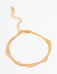 Gold Double Row Crystal Bracelet - link has visual effect only