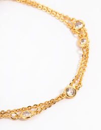 Gold Double Row Crystal Bracelet - link has visual effect only