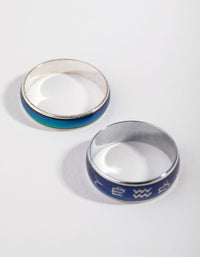 Silver Symbol Mood Ring Set - link has visual effect only