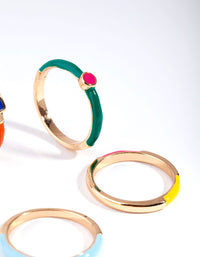 Gold Matte Bright 5-Pack Ring Set - link has visual effect only