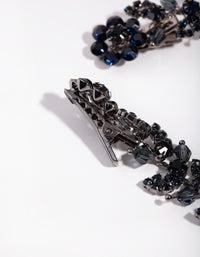 Gunmetal Flower Diamante & Bead Drape - link has visual effect only