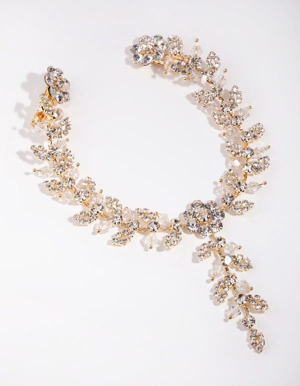 Gold Flower Diamante & Bead Drape