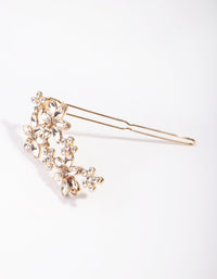 Gold Crystal Flower Clip - link has visual effect only