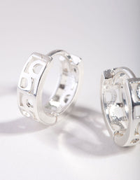 Silver Circle Cutout Huggie Earings - link has visual effect only