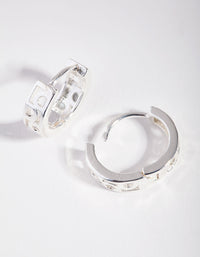 Silver Circle Cutout Huggie Earings - link has visual effect only