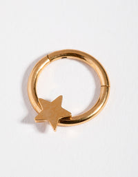 Surgical Steel Gold Star Clicker Ring - link has visual effect only