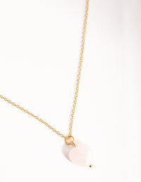 Gold Rose Quartz Facet Heart Necklace - link has visual effect only