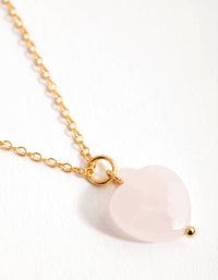 Gold Rose Quartz Facet Heart Necklace - link has visual effect only