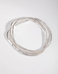 Silver Fine Cupchain Pack Stretch Bracelets - link has visual effect only