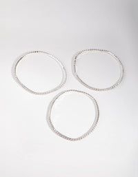 Silver Fine Cupchain Pack Stretch Bracelets - link has visual effect only