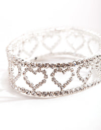 Silver Crystal Cut Out Heart Stretch Bracelet - link has visual effect only