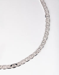 Silver Flat Mariner Chain Necklace - link has visual effect only