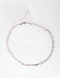 Silver Flat Mariner Chain Necklace - link has visual effect only