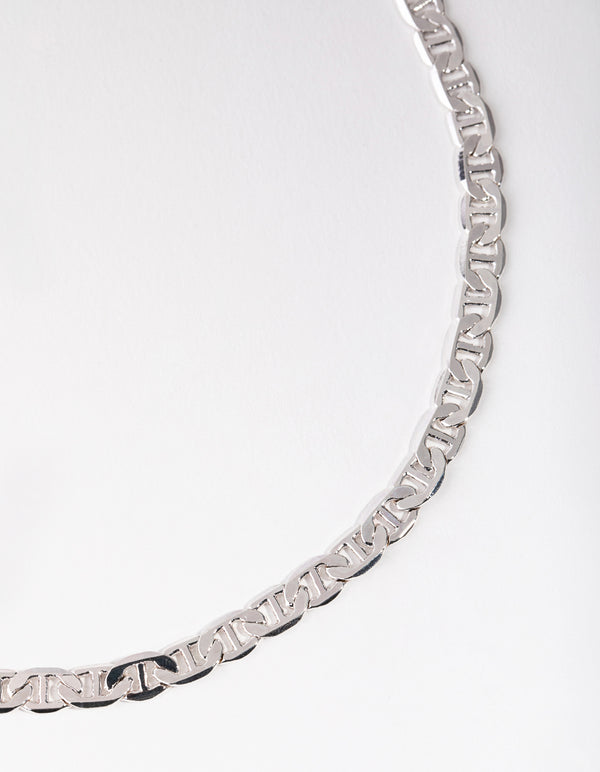 Silver Flat Mariner Chain Necklace