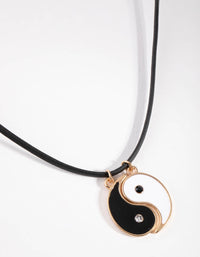 Gold Yin Yang Cord Necklace - link has visual effect only