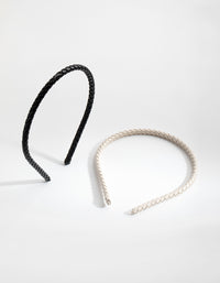 Fabric PU Plait Pack Alice Band - link has visual effect only