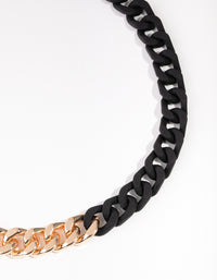 Mixed Metals Gold & Matte Chain T&O Necklace - link has visual effect only