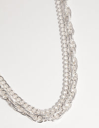 Silver Short Layered Cupchain Necklace - link has visual effect only